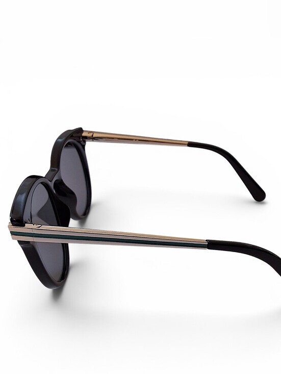 Salvatore Ferragamo SF909S Black Round Sunglasses Made in Italy